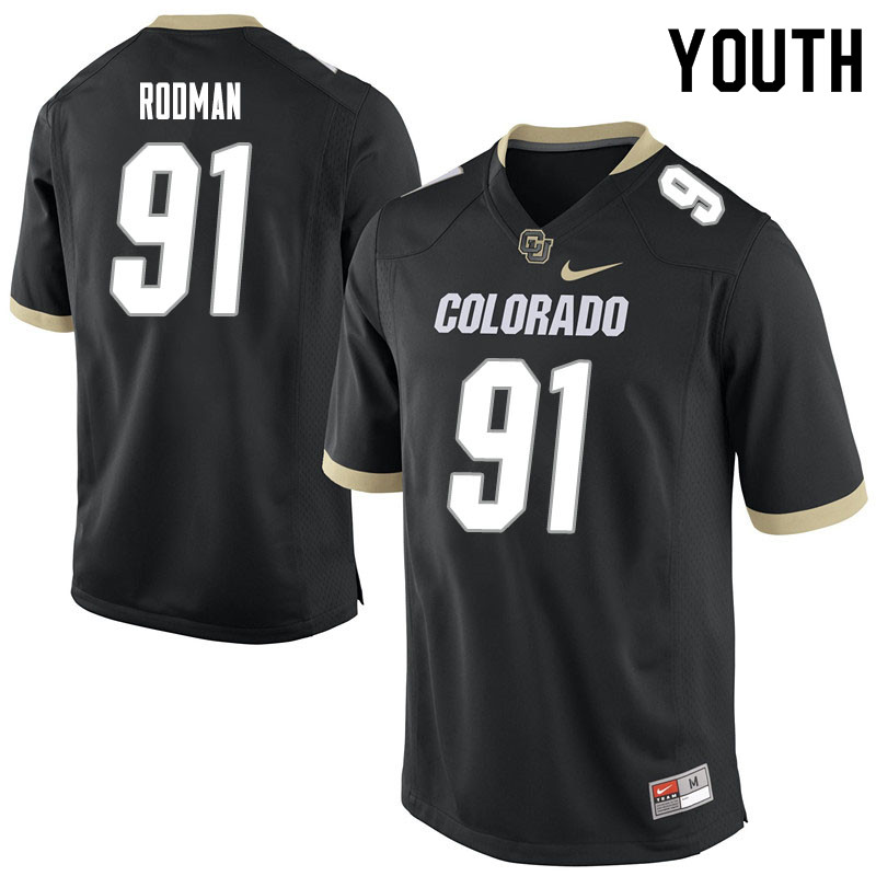 Youth #91 Na'im Rodman Colorado Buffaloes College Football Jerseys Sale-Black